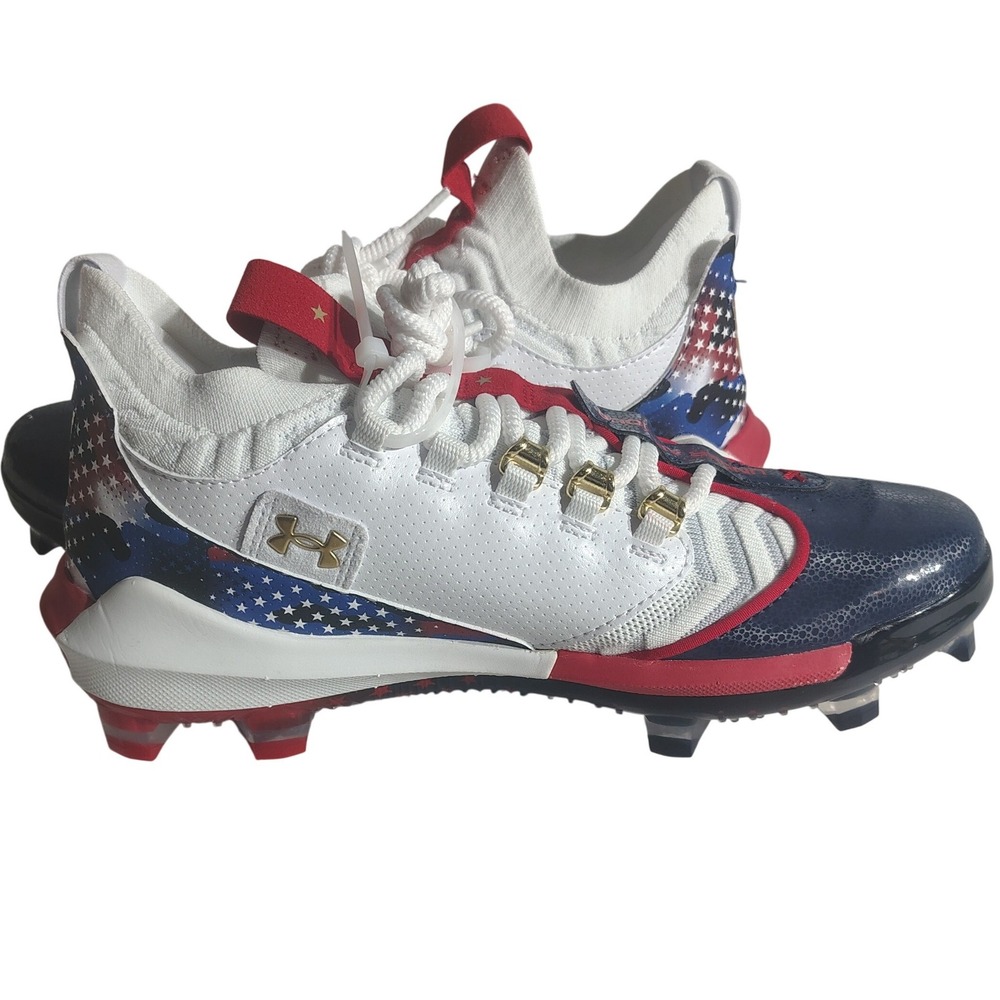 Under Armour Harper 7 Elite TPU Baseball Cleats Freedom USA Red White Blue 9.5 - Picture 6 of 11